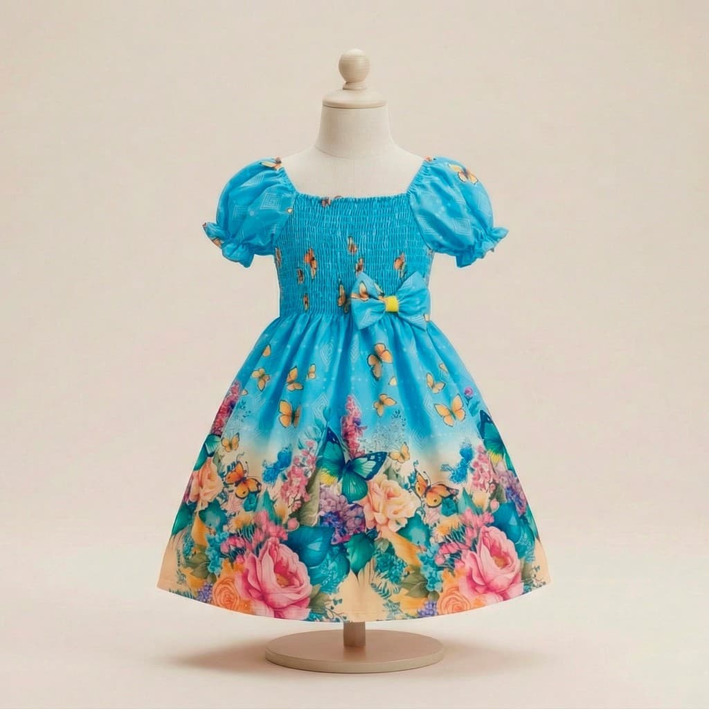 Vestido Infantil Rodado Ciganinha Casual Florido