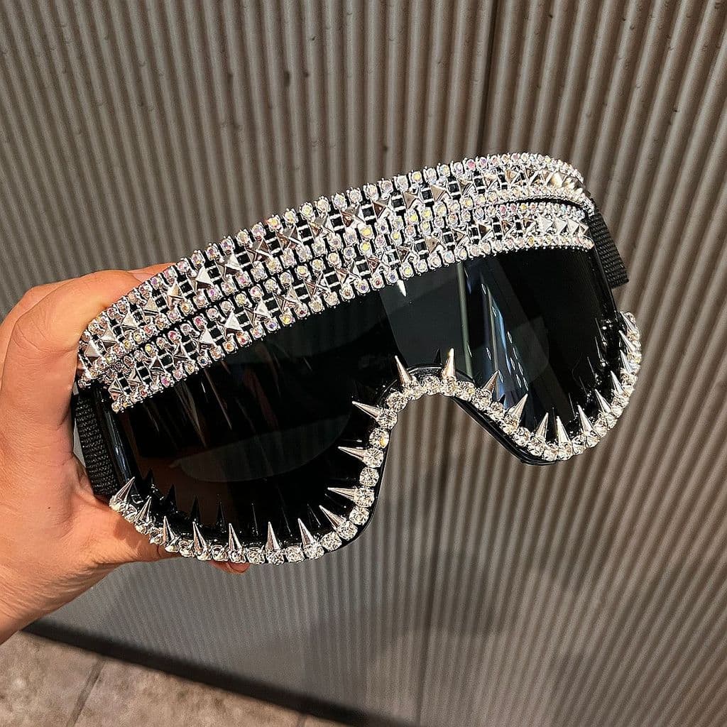 Novos óculos de proteção estilo rivet punk, tendência transfronteiriça europeia e americana, óculos de ciclismo à prova 