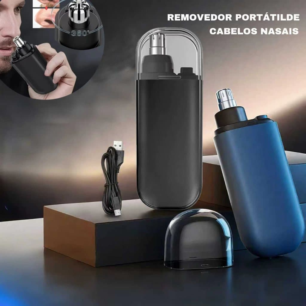 Aparador de Pelos 3 em 1 Elétrico Recarregável Portátil Para Nariz Orelha Rosto - Pequeno e prático！
