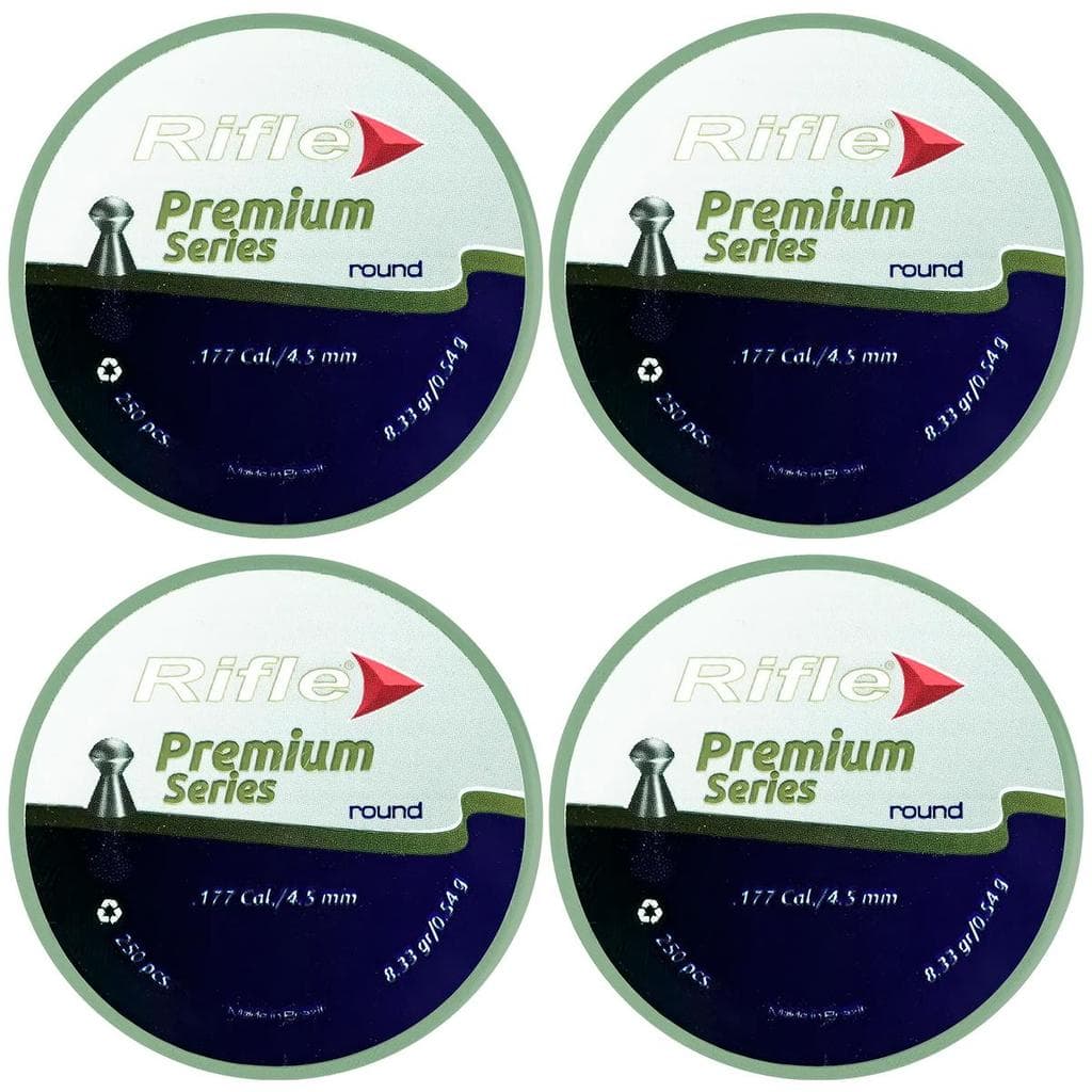 4x Chumbinho 4.5mm Rifle 250un Round Premium Series 8.33gr