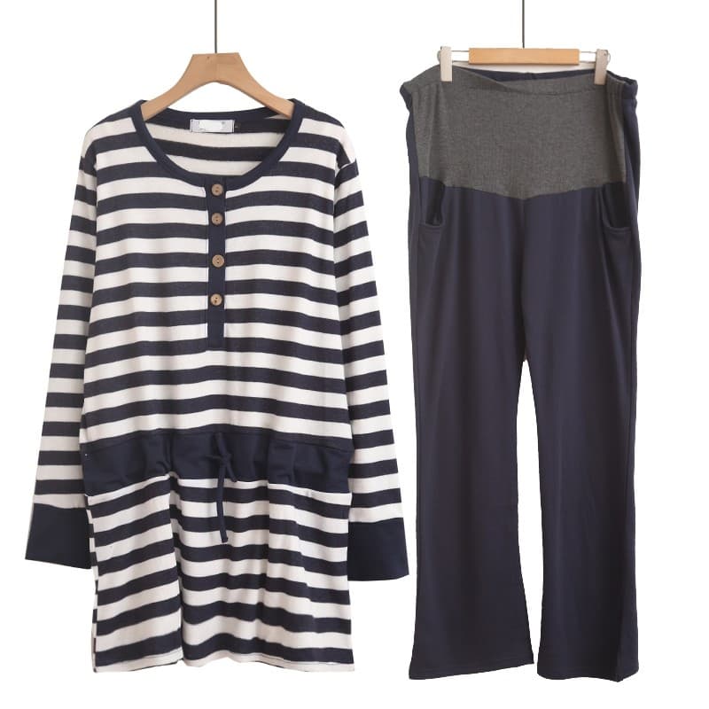 Exportação estilo japonês malha enfermagem homewear maternidade homewear primavera outono terno de enfermagem terno de c