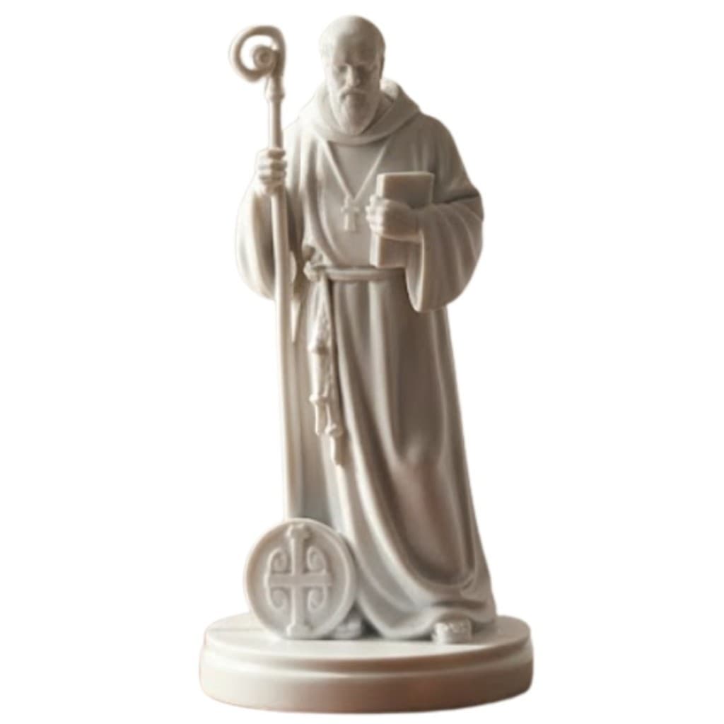 Estátua São Bento Proteção Fé Cristã 3 Tamanhos 10 a 20cm