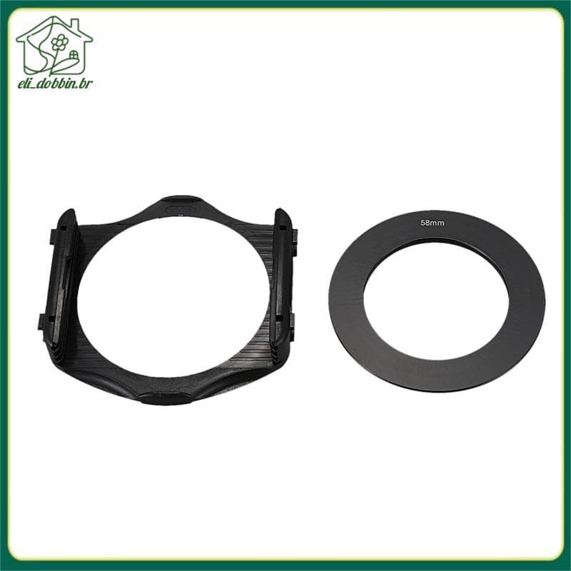 [eli_dobbin.br] Anel Adaptador De 58 Mm + Suporte De Filtro De 3 Slots Para Câmera Cokin Série P