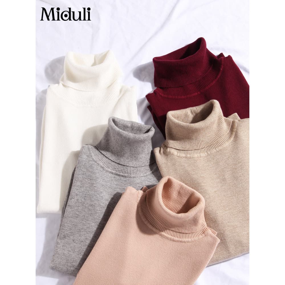Miduli camisola de maternidade feminina outono inverno interior roupas quentes malhas camisa de fundo fino topo roupas p