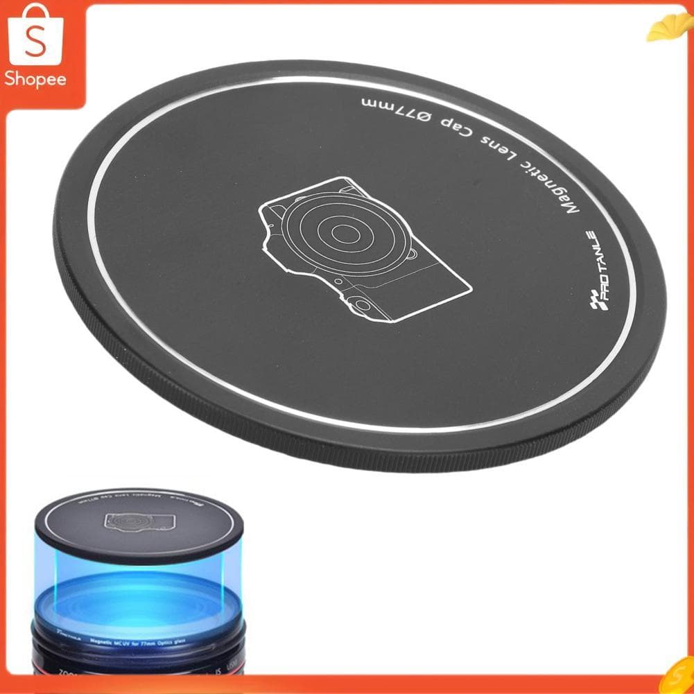 Tampa da lente de 77 mm em liga de alumínio magnética e capa protetora de montagem em rosca para câmera sem espelho