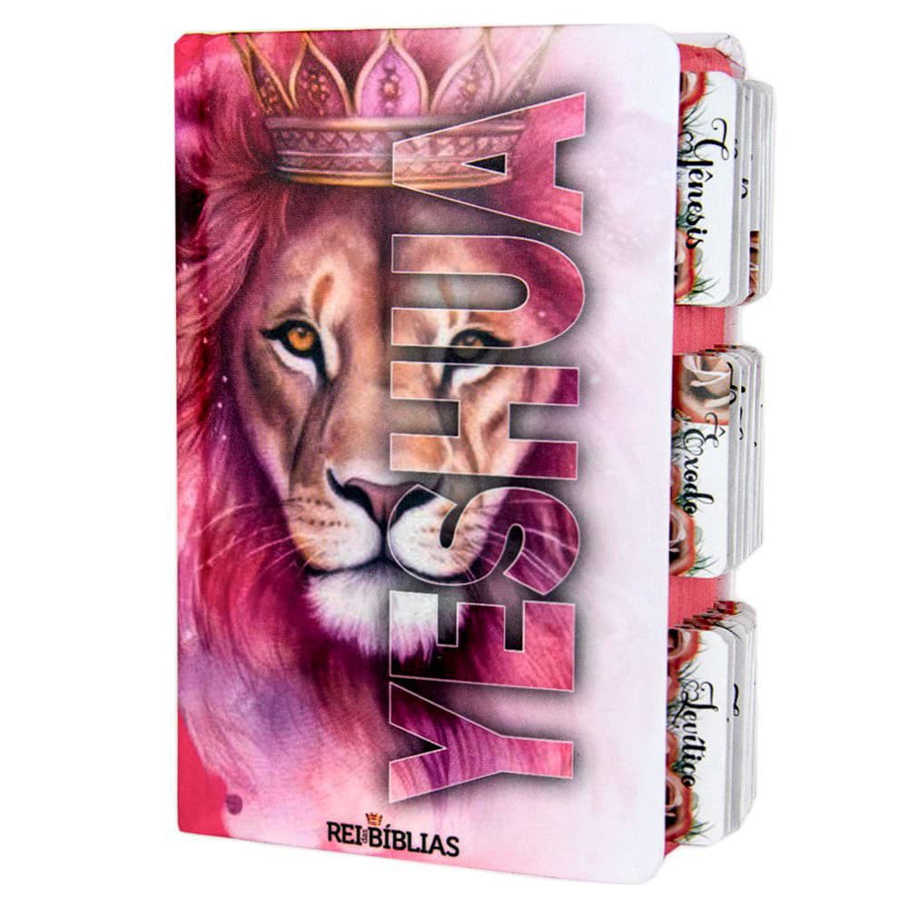 Bíblia Letra Grande | João Ferrreira de Almeida - ARC - Índice Abas Adesivas - Yeshua Rosa