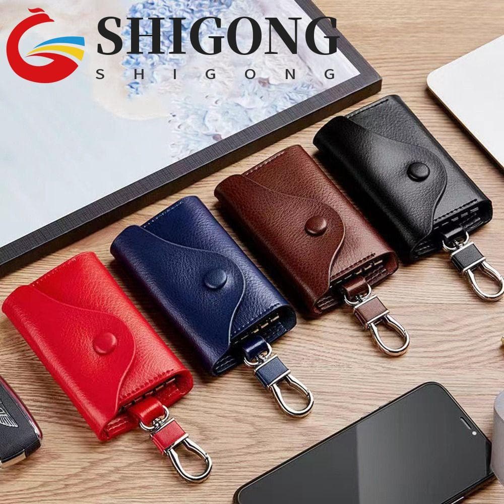 SHIGONG Porta-Chaves Masculino , Chaveiro De Couro PU , Caixa De Chave , Grande Capacidade , Armazenamento De , Bolsa Co