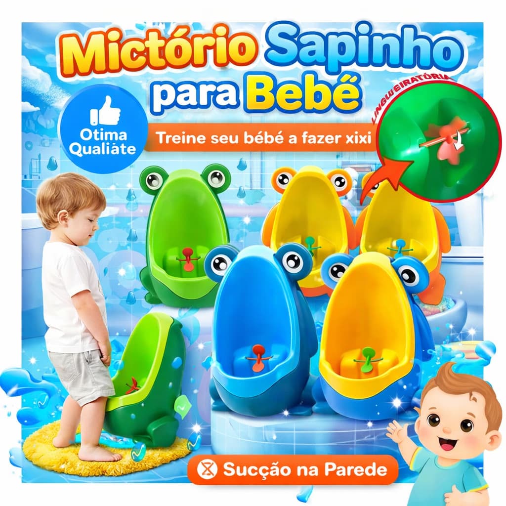 Mictorio Sapinho Infantil Pinico Desfralde Criança Treino Baby Todas Cores