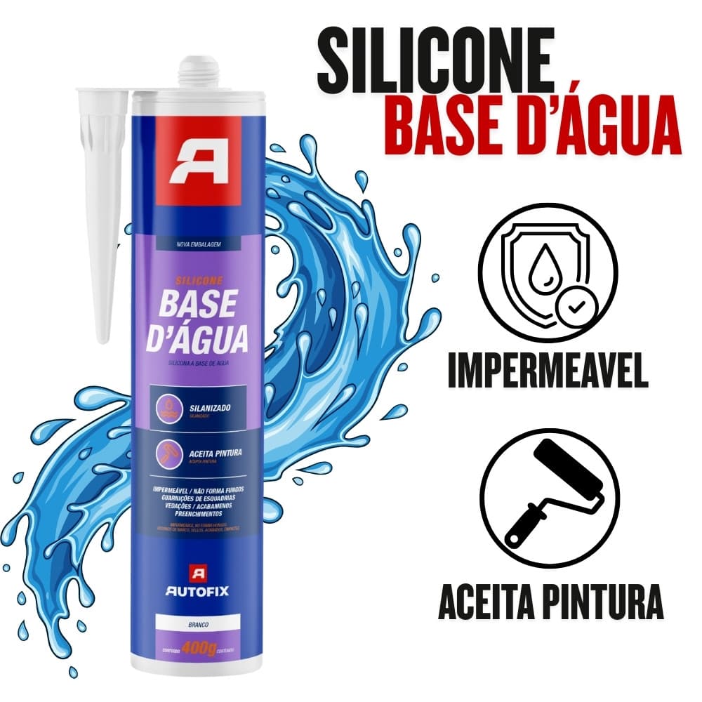 Silicone A Base D'água Na Cor Branco de 400G - Autofix