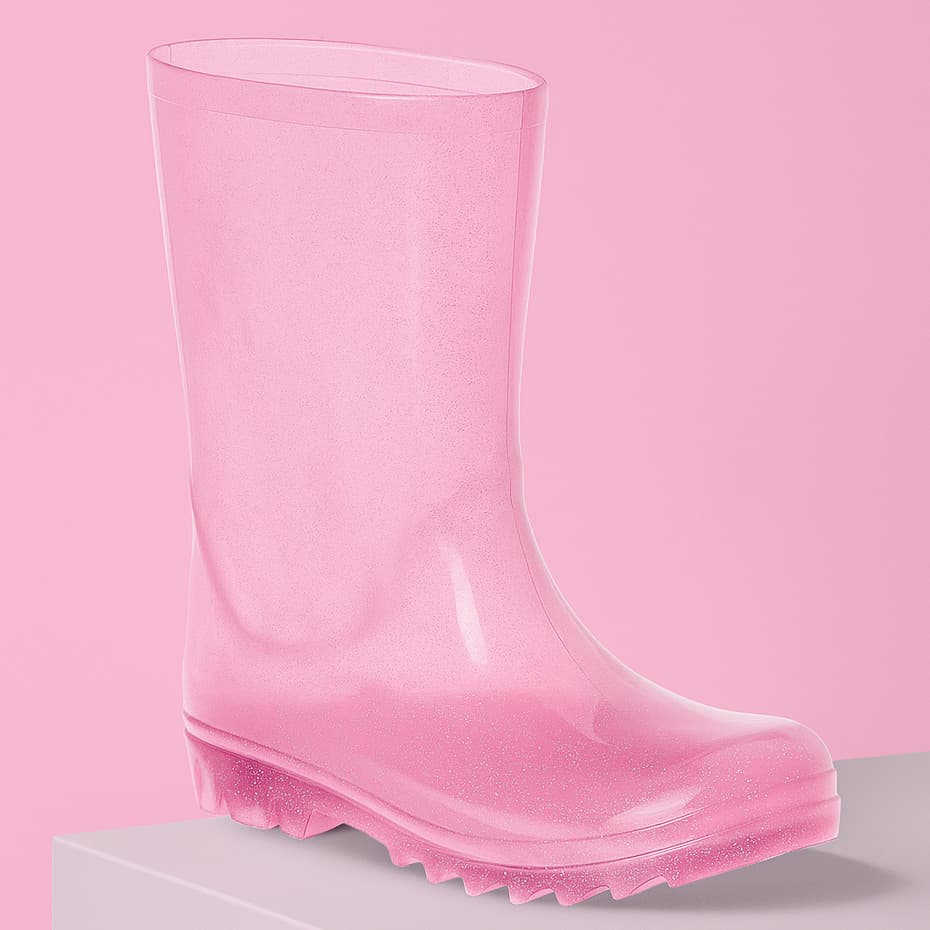 Galocha Cano Alto Feminina Transparente Com E Sem Glitter Para Meninas Estilosas Promoção