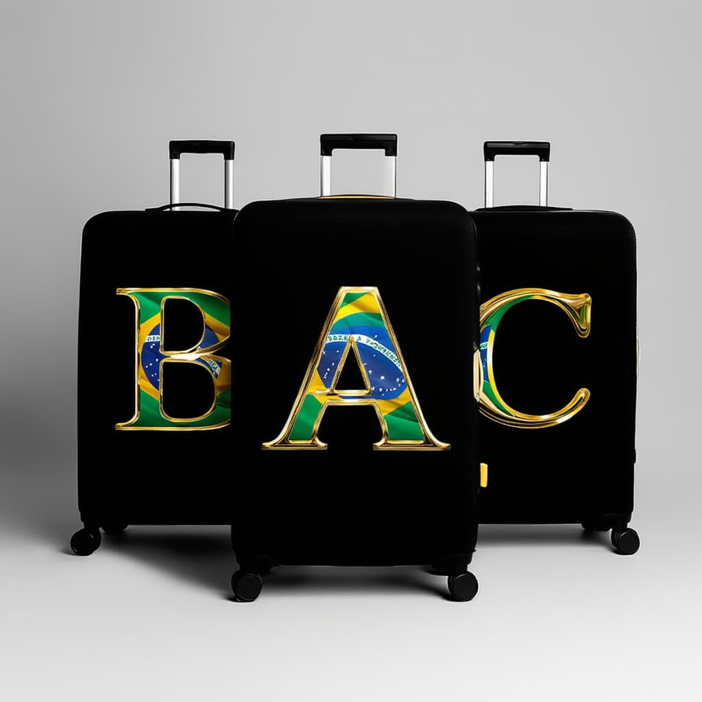 Capa De Mala Brasileira Personalizada Com A Inicial Do Nome Protetora de Bagagem Tamanho P M G Suplex