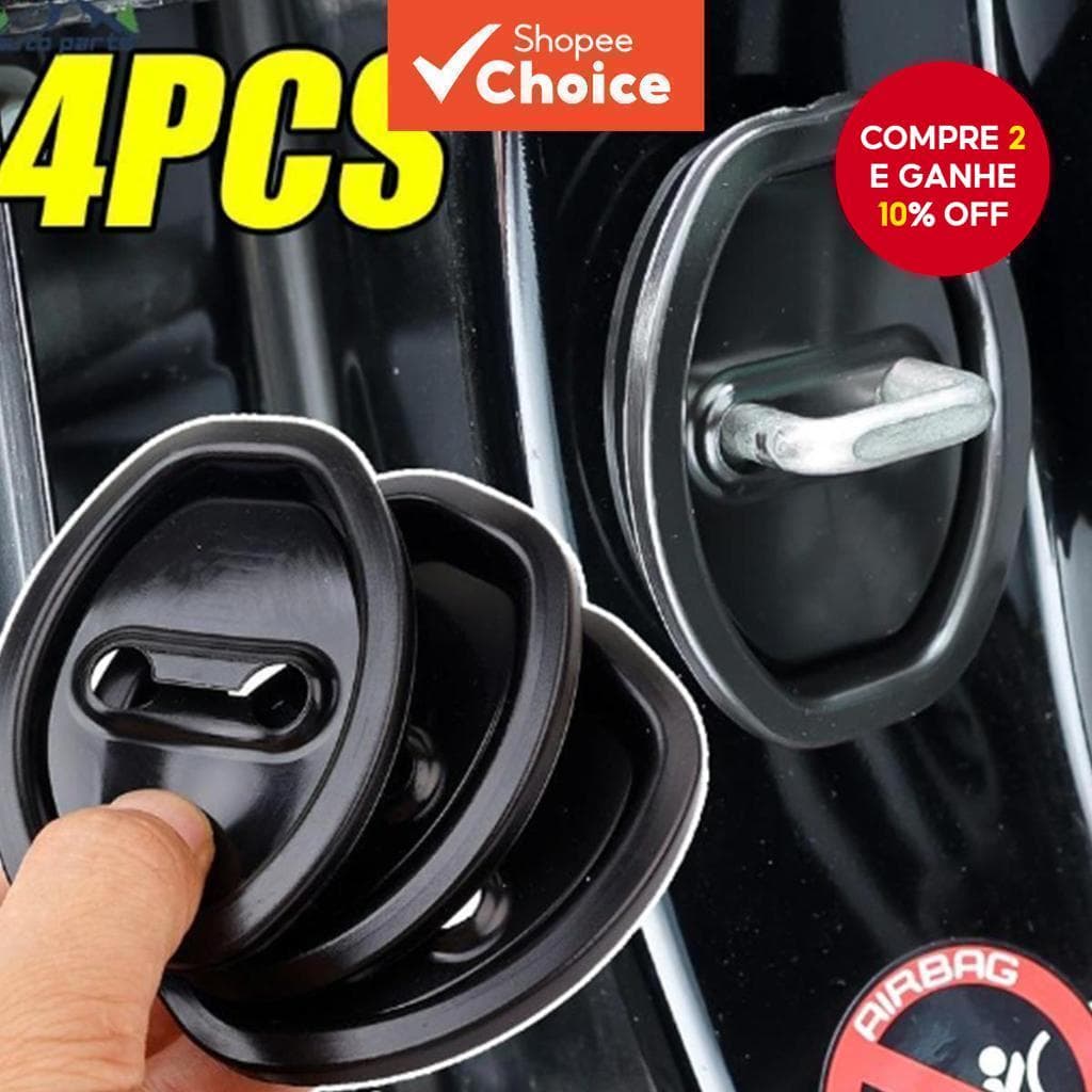 4 Pçs Fechadura Da Porta Do Carro Amortecedor Almofada Silicone Proteção Contra Acidentes Selo Guarda Plug Kit Acessório