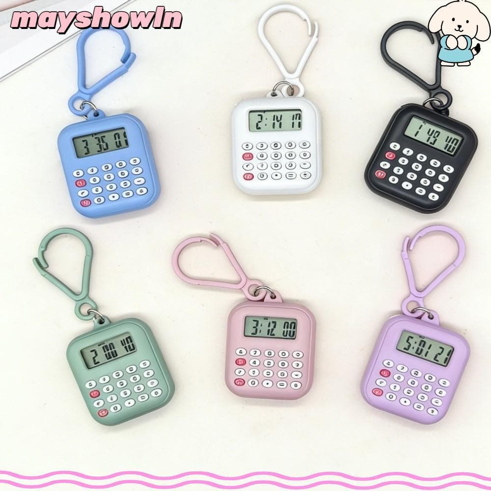MAYSHOWLN Mini Calculadora , Eletrônica Multifuncional Com Botão Silencioso De Chaveiro Portátil