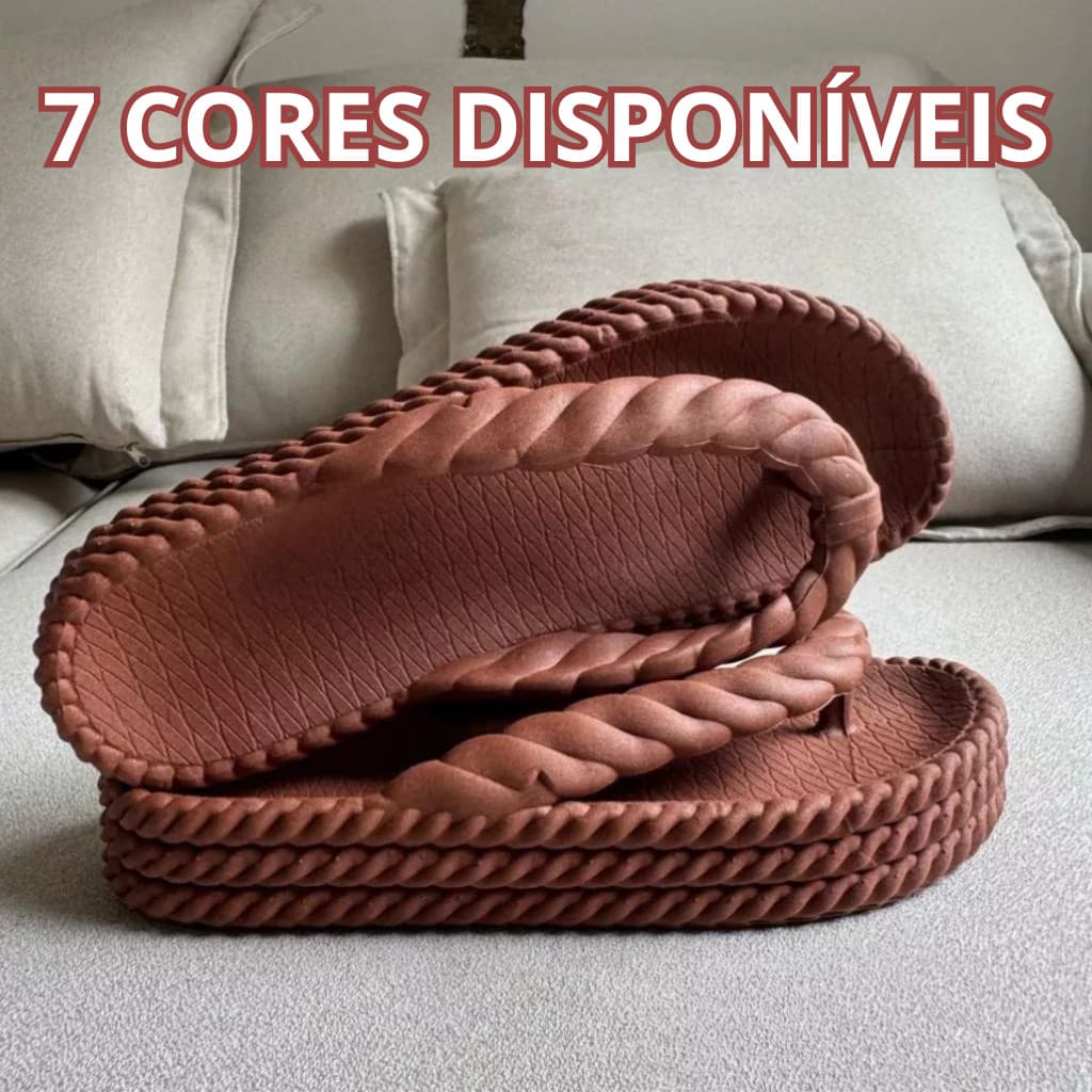 Chinelo Feminino Nuvem Trançado Confortável