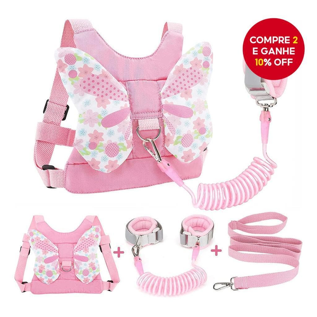  Bebê Menina Arnês Guia 3 em 1 Design Borboleta Pulseira Anti-Perda Para Presente de Feriado ao Ar Livre