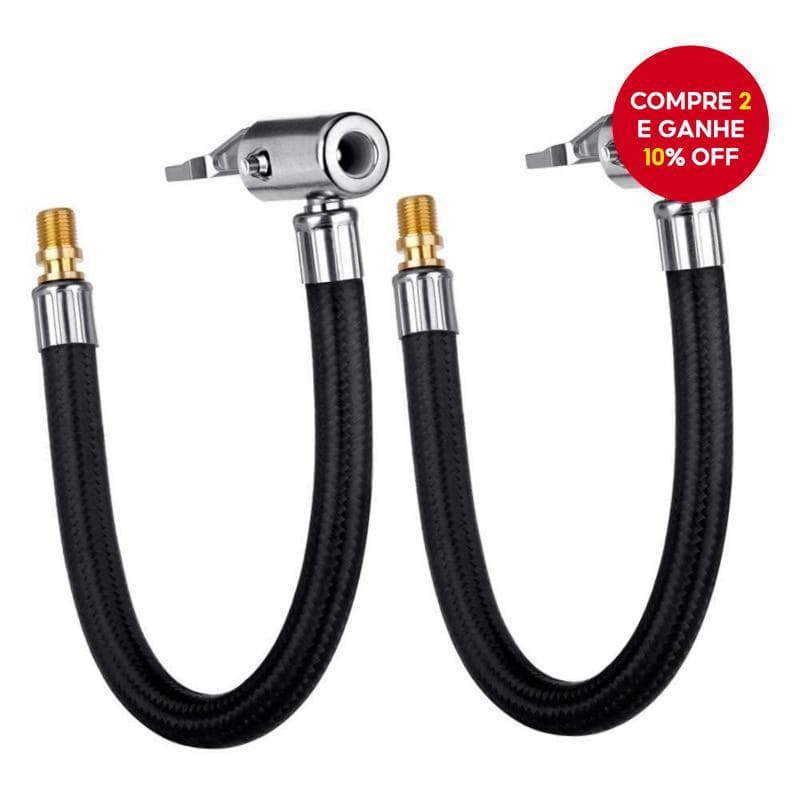 Mangueira de Inflador de Ar para Bicicleta, Motocicleta e Carro, Extensão de Tubo, Adaptador, Trava do Pneu, Conector de