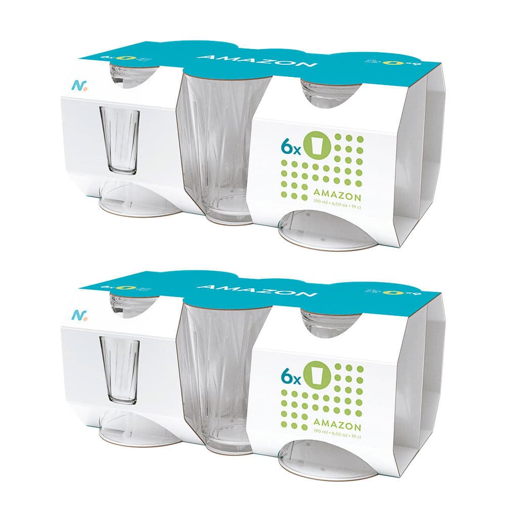 Kit 12 Copos Nadir Amazon em Vidro Transparente 190ml
