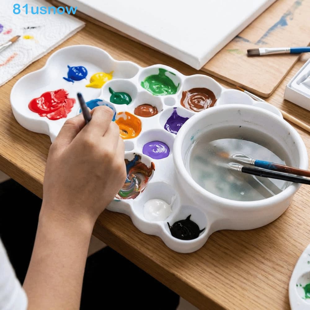Paleta De Pintura USNOW1 , Bandeja Criativa De Tinta Aquarela Reutilizável De Pigmento Fácil De Limpar