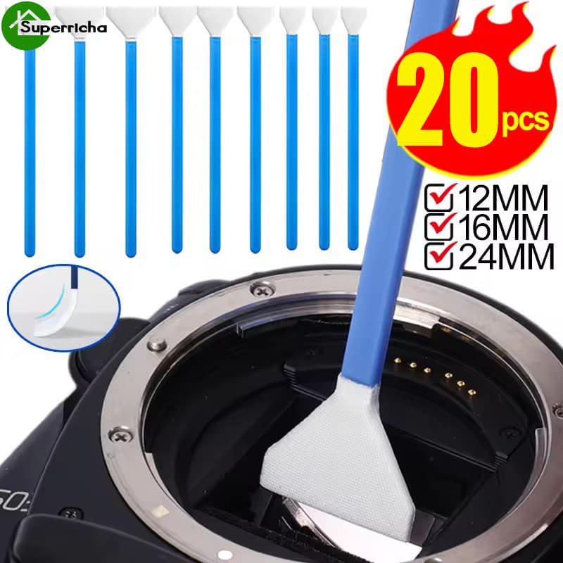 Kit De Cotonete De Limpeza De Sensor De Câmera 20/10/5 Unidades-Ferramenta Teclado Reutilizável Multiuso-Escovas Descart