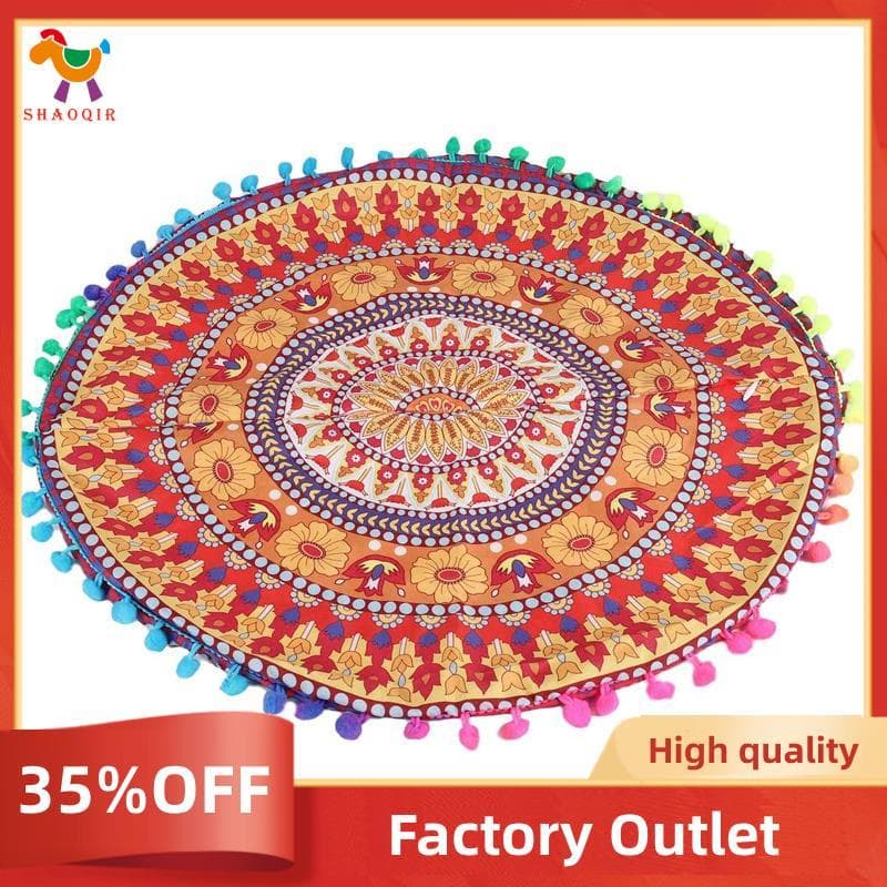 Mandala Indiana Piso Redondo Boêmio Almofadas Capa 13