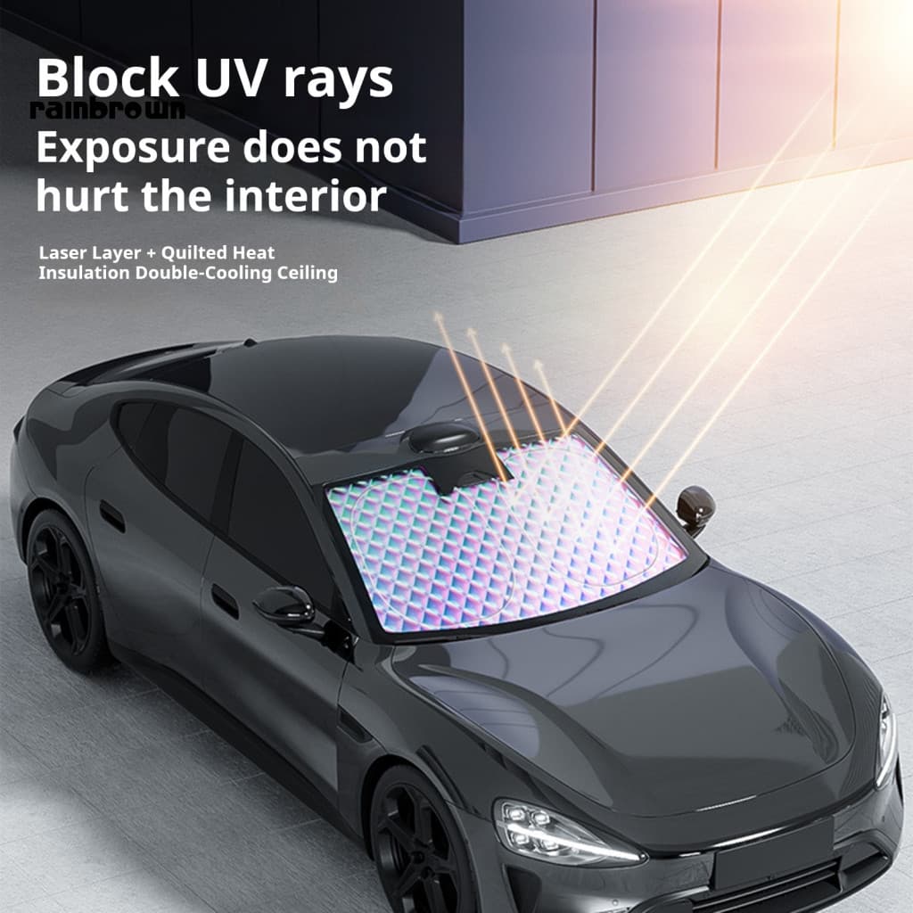 Car Windshield Cover Adjustable Sunshade Front Uv Protection Heat Reduction for Saves Fuel Blocks Sun Rays for Southeast