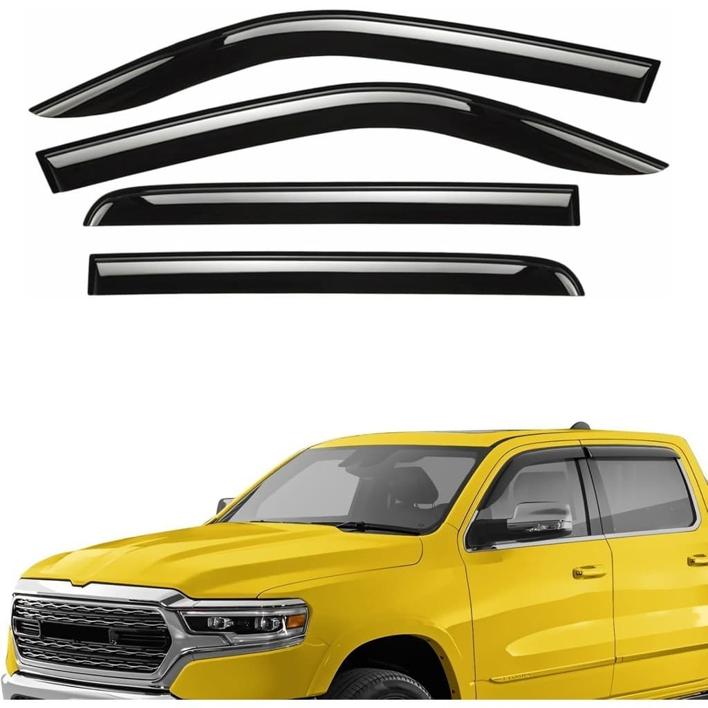 Defletores De Janela Extra Duráveis Viseiras Com Fita Protetores De Chuva Adequados Para Dodge Ram 1500 (Novo Estilo De 