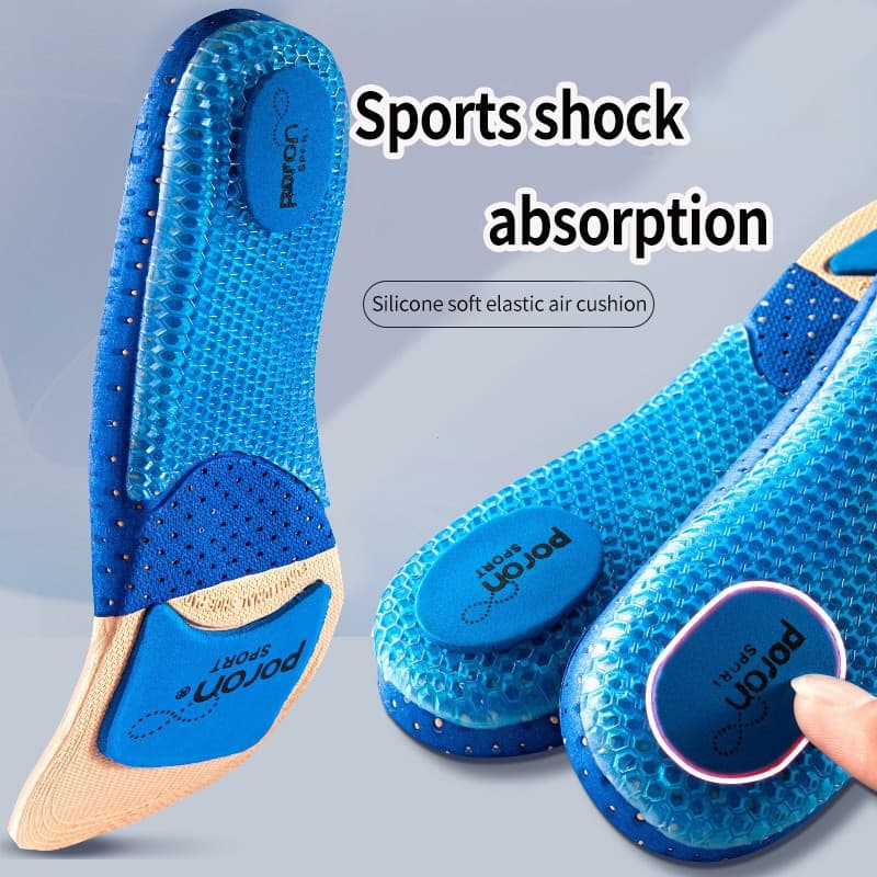 Silicone Macio Elástico Esporte Almofada De Ar Palmilhas Ortopédicas Absorção De Choque Respirável Apoio Do Arco Corrend