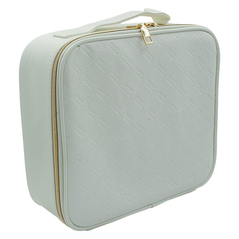 NECESSAIRE EM COURO SINTÉTICO 25X23X10CM C 7 DIVISORIAS 3 CORES SORTIDAS