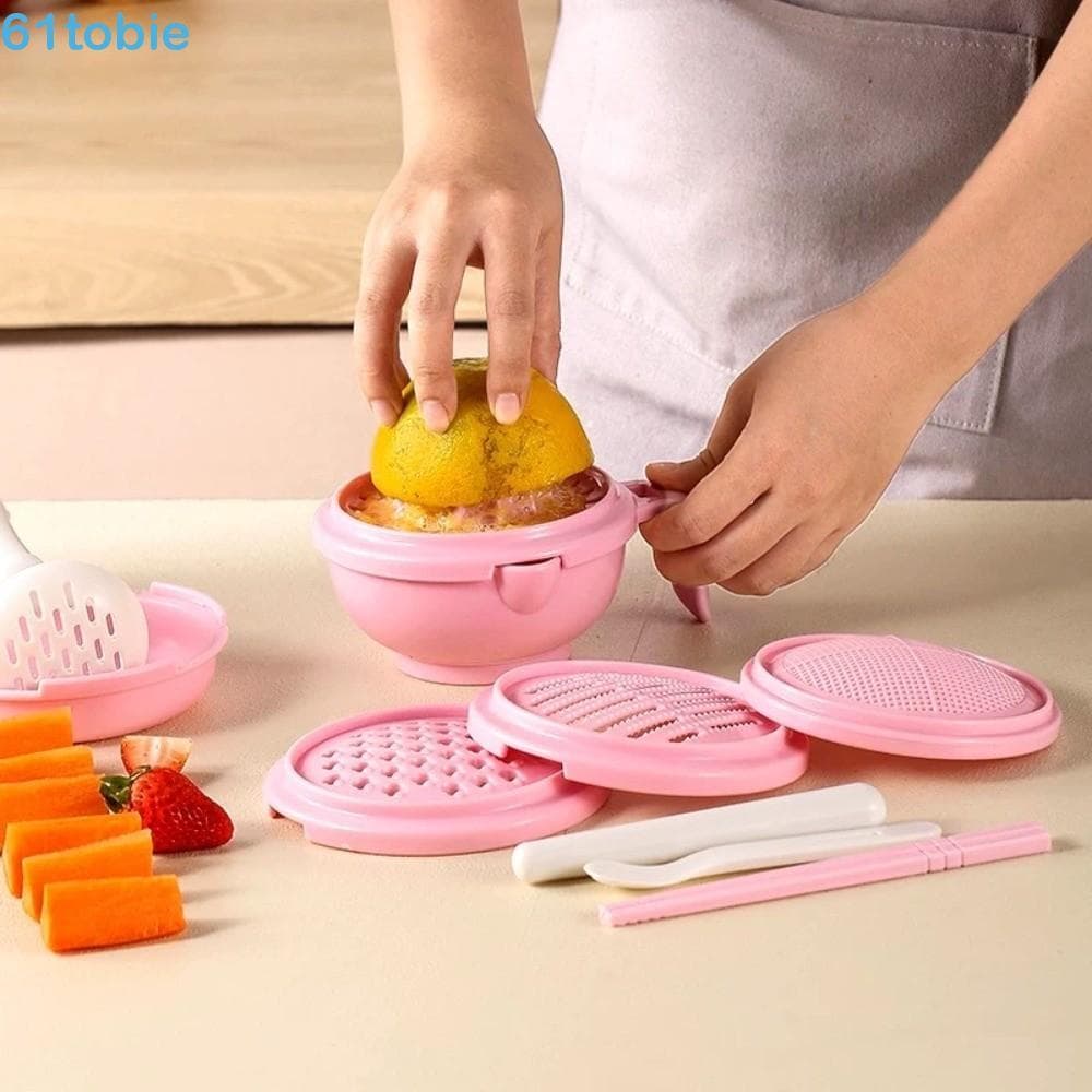 Tigela De Moagem De Comida Para Bebê TOBIE , Ralador Multifuncional De Purê De Frutas De Cor Sólida , Moedor Manual De O
