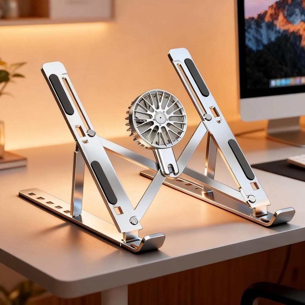 Com ventilador de resfriamento Laptop Suporte Base Notebook Tablet Alumínio Dobrável Portátil