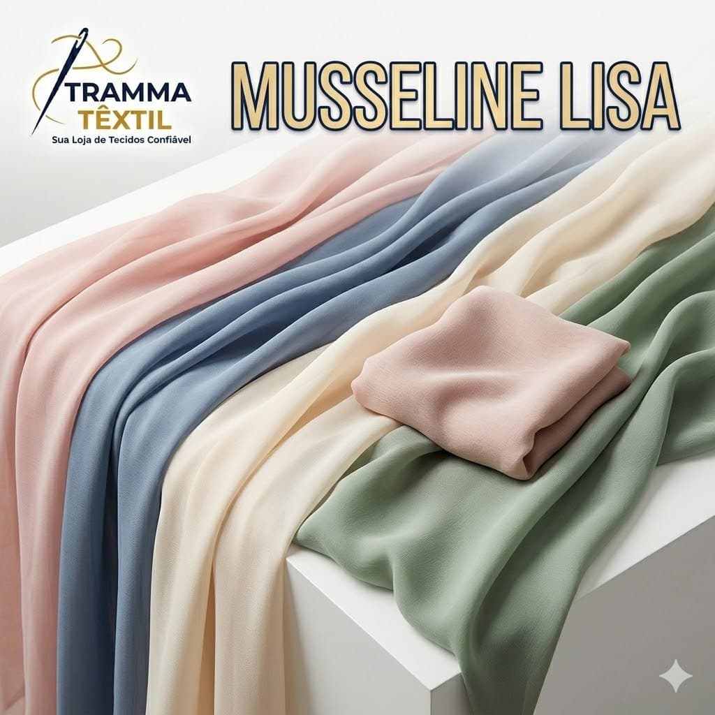 1 Metro Tecido Musseline Toque de Seda - Musseline Chiffon Lisa