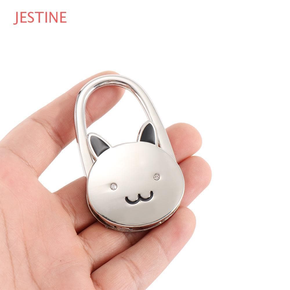 JESTINE Bolsa Gancho Estilo Gato Moda Mesa Metal Dobrável Ganchos Pendurados