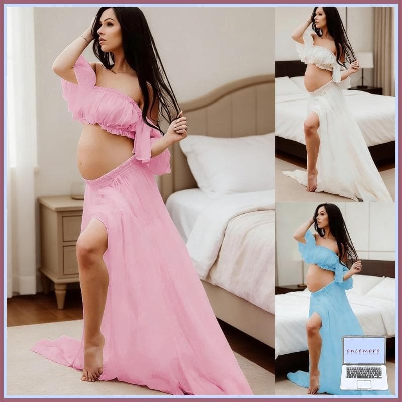 Uma Vez Roupa Para Fotos Maternidade, Elástica,, Dois Conjuntos, Roupas Macias E Respiráveis Elast