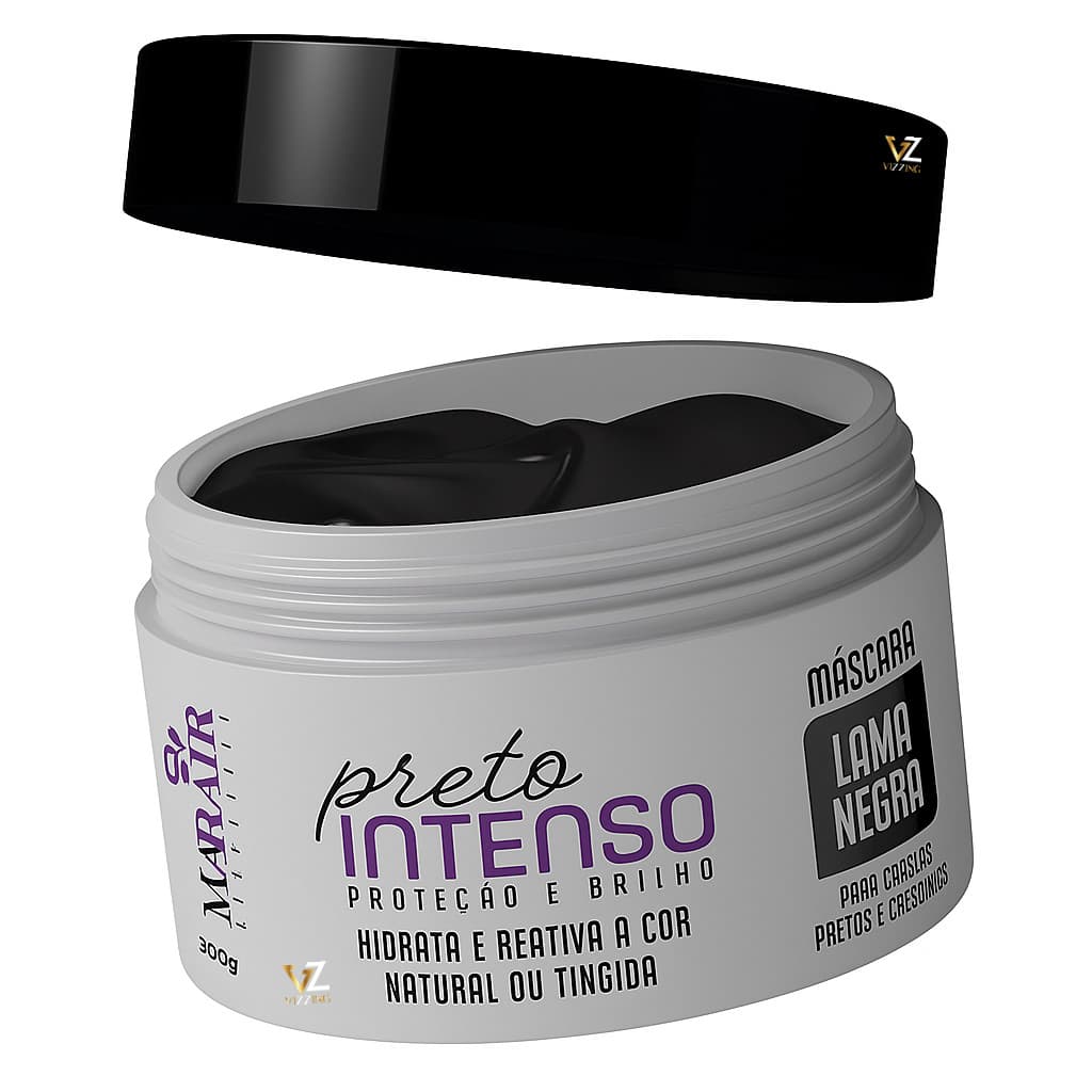 Máscara Matizadora Preto Intenso 300g Intensifica a Cor Preta Brilho Hidratação Cabelos Pretos