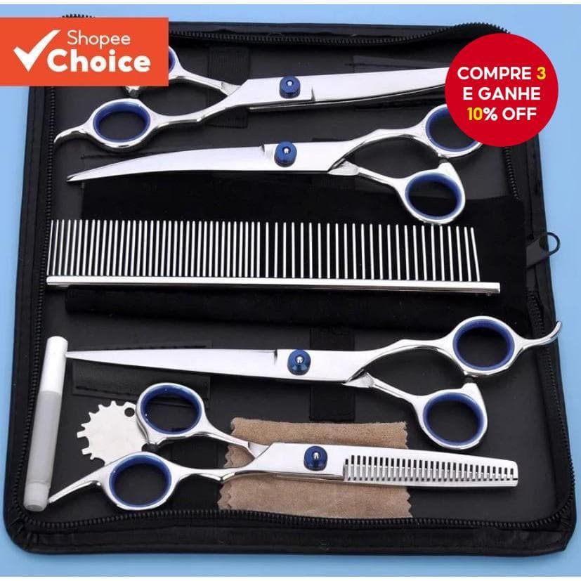 Cão Aço Inoxidável Tesoura Curva Afiada para Cães e Animais de Estimação Grooming