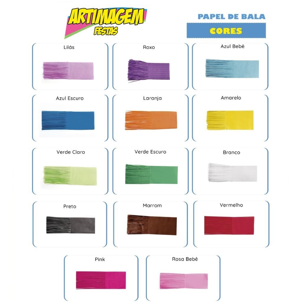 Artimagem Papel Para Balas Pacote Com 48 unidades
