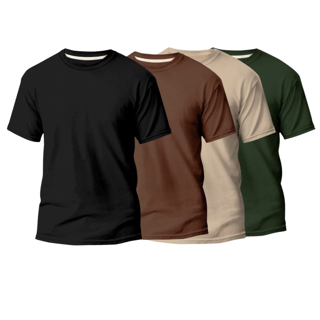 Kit 4 Camiseta Masculina 100% Algodão Básica Varias Cores Lisa Gola Redonda Camisa