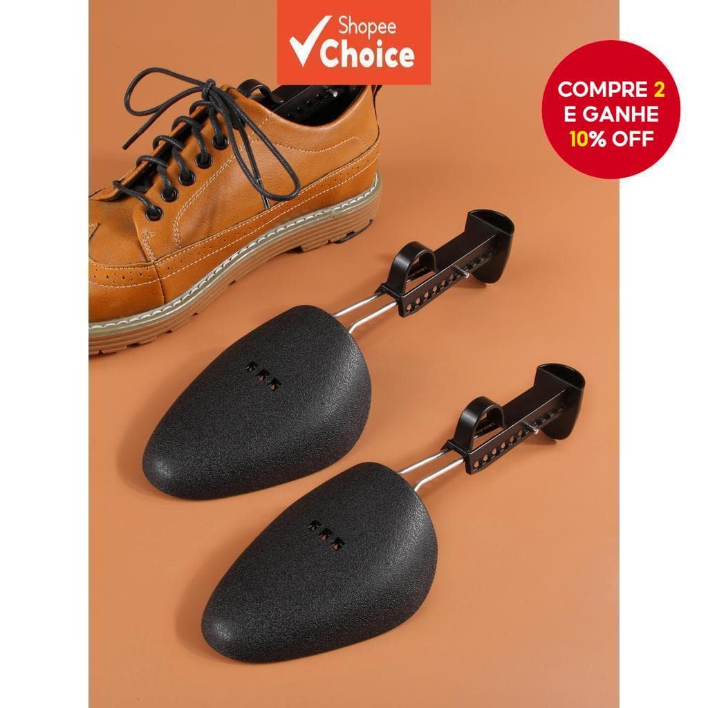 Novo Modelador De Árvore De Sapato De Plástico De Alta Qualidade (1 Par) , Maca Ajustável , Preto Unissex , Para Homens 