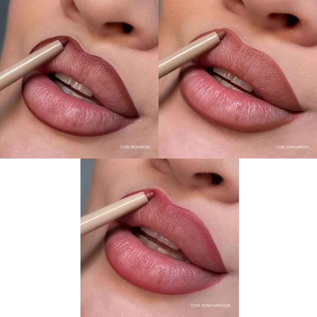 Lápis Delineador Retrátil para Lábios Dia a Dia Mahav LápisLabial Batom e Contorno Presente