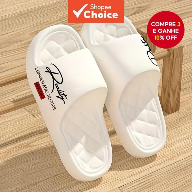  Eva Chinelos Femininos com Sola Grossa; Novos Sapatos Casuais Leves Antiderrapantes para Banheiro Interno de Verão para