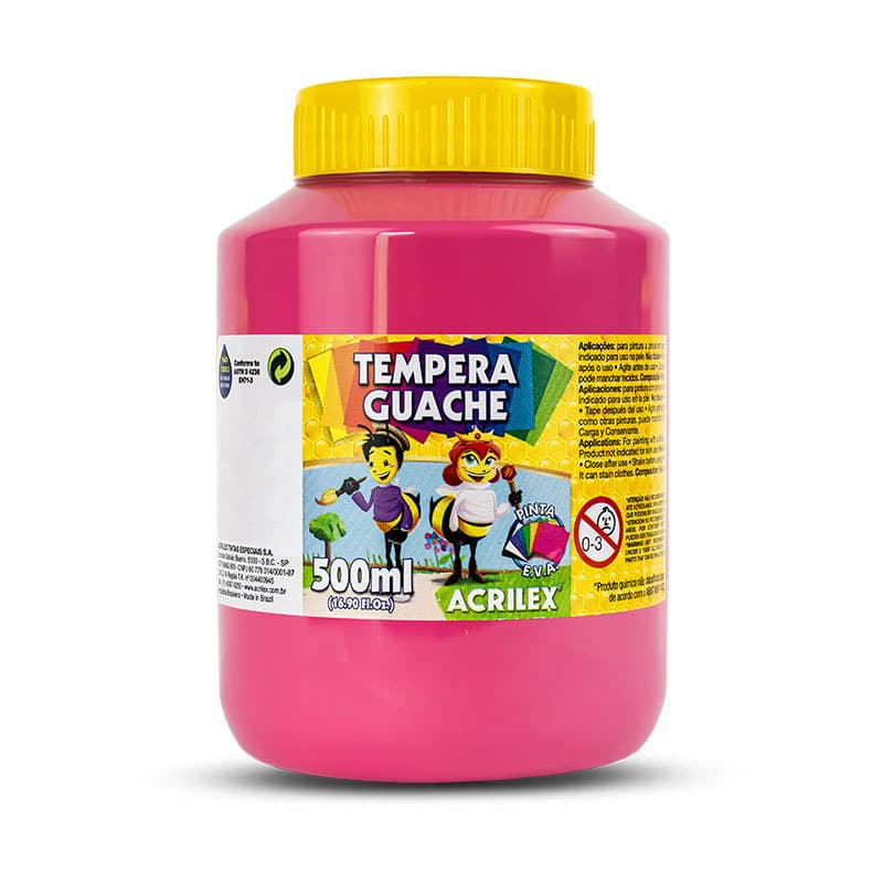Tinta guache Rosa 500ml 537 Acrilex