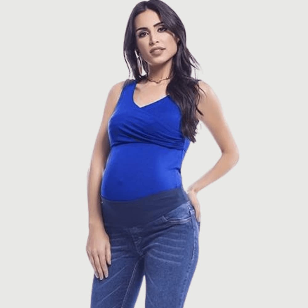 Blusa Gestante Amamentação Alça Decote Transpasse