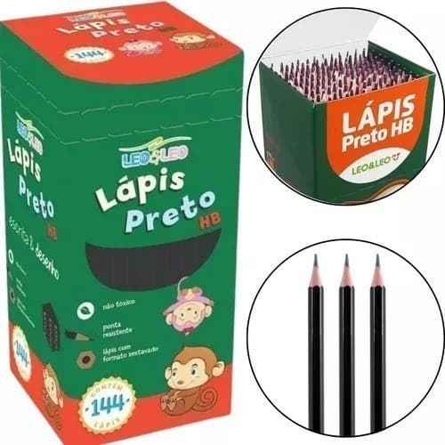Lápis Preto Atacado Caixa Com 144 Unidades - Leo & Leo