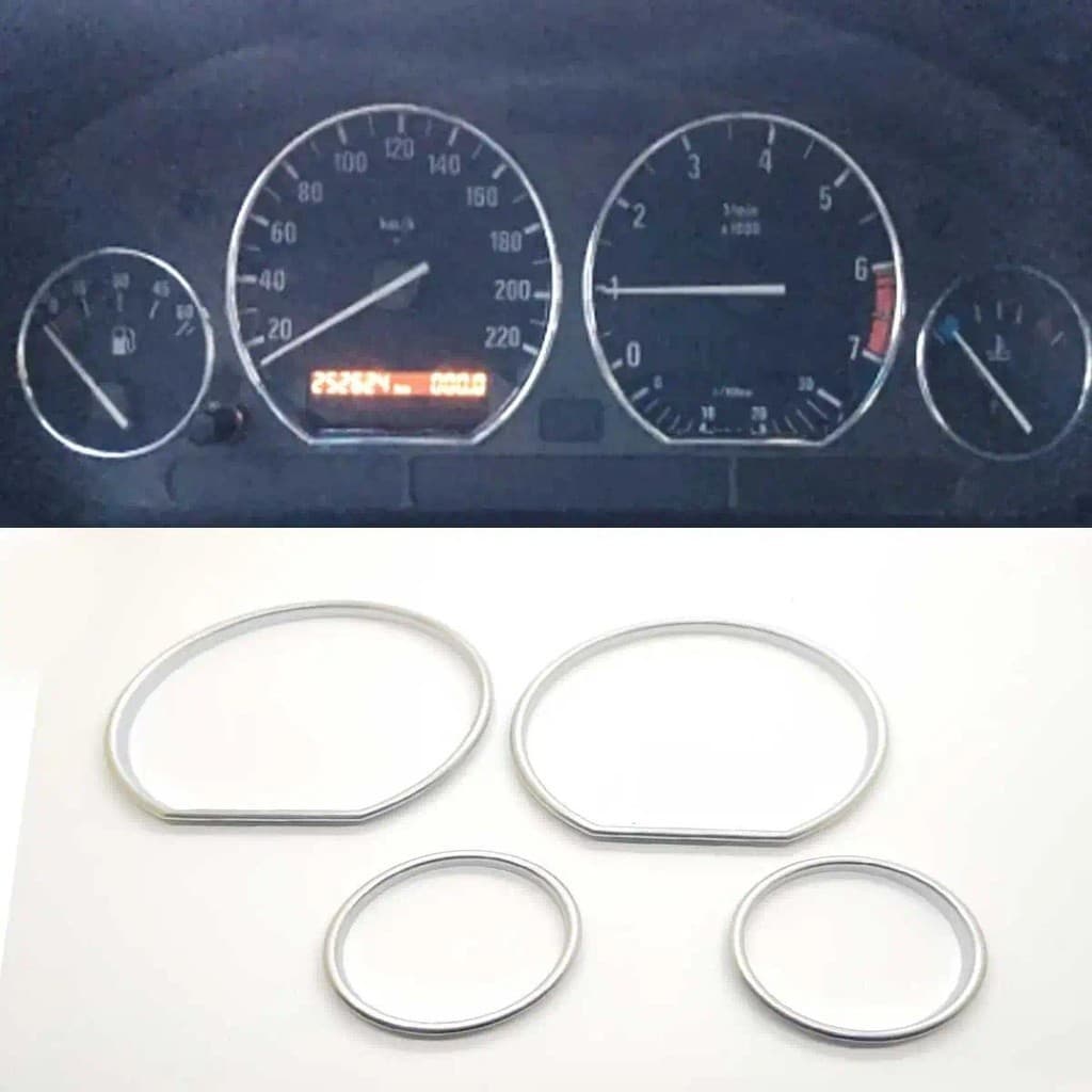 Fosco Cromo Prata Velocímetro Calibre Dial Anéis Moldura Guarnição Para BMW E36 M M3 GT