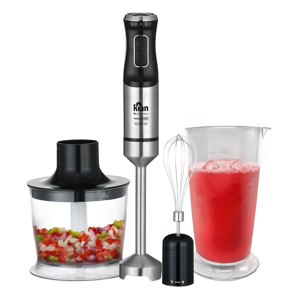Mixer Moedor 3 em 1 Turbo 1000W 127V Ou 220V 5 Velocidades Processador Misturador Preto - Kian