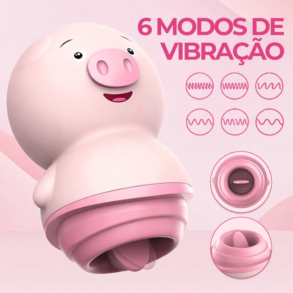 Vibrador Língua Lambendo De Clitóris De Porco Para Mulheres-6 Modos De Vibração  Silicone Macio