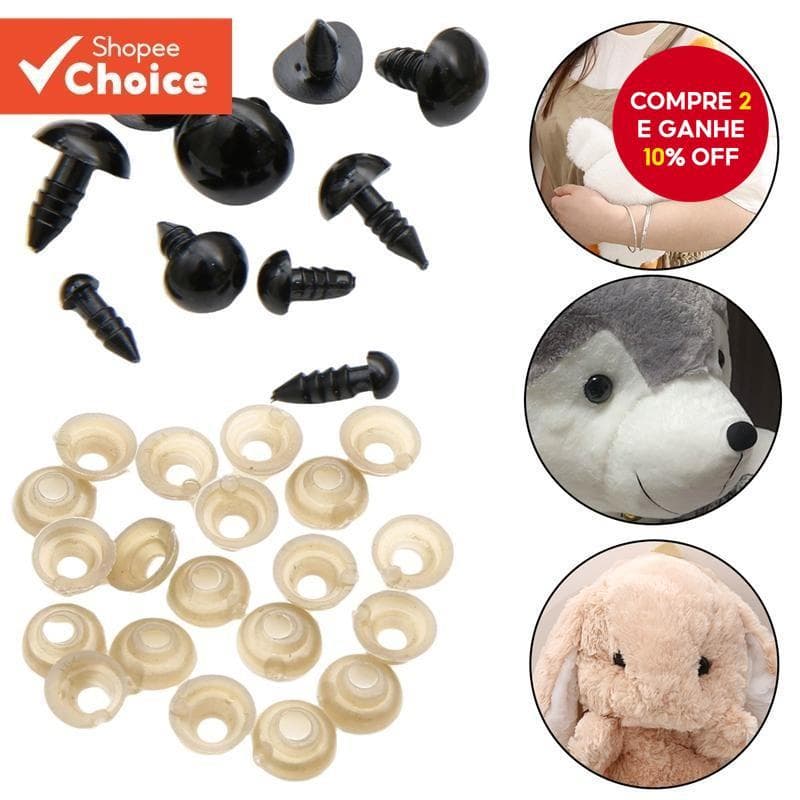 50 Pares 5-14mm Olhos De Segurança De Plástico Preto Para Bonecas E Brinquedos De Pelúcia Acessórios DIY