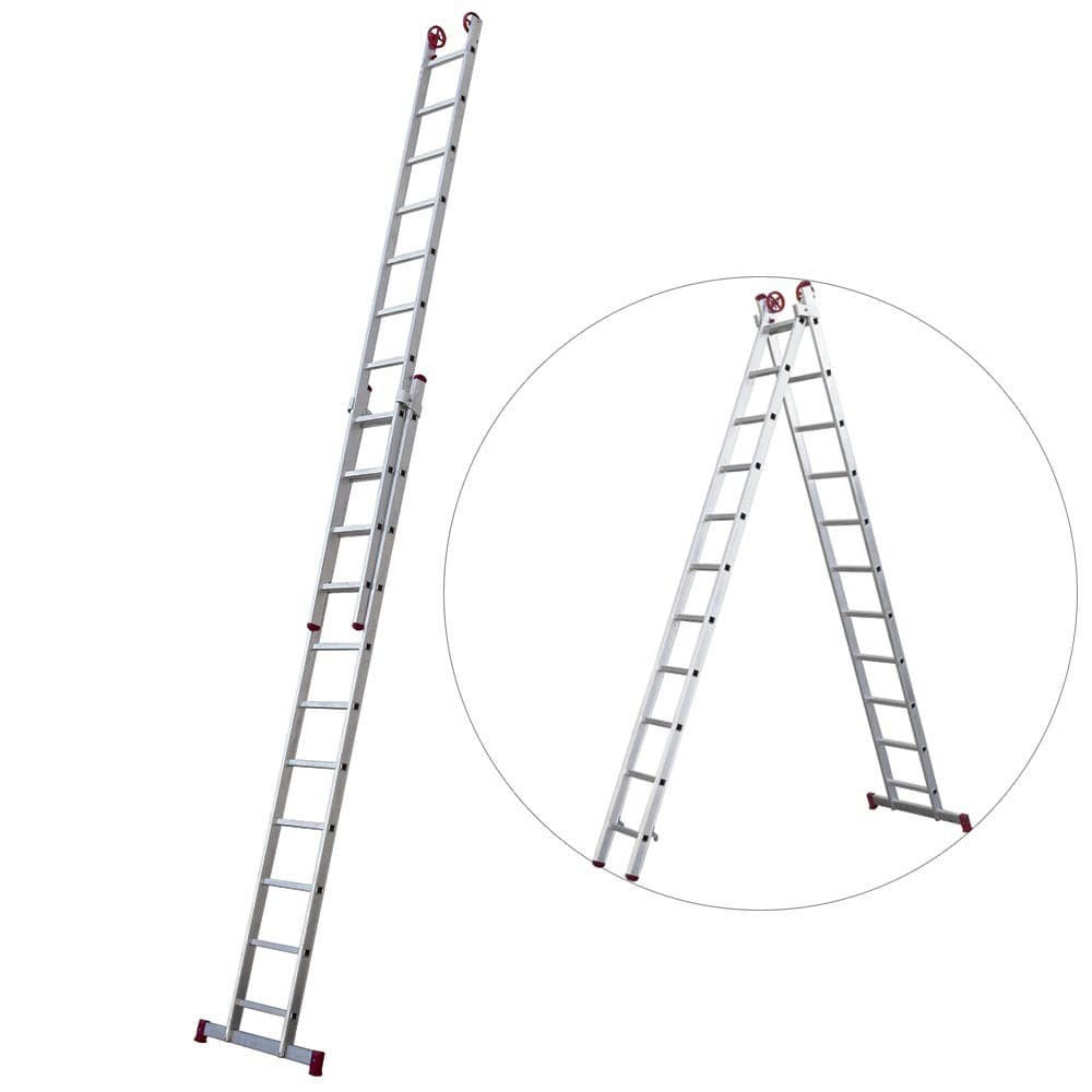 Escada de alumínio extensível 3,24 x 5,42 m 2 x 11 degraus - ESC0620 Botafogo