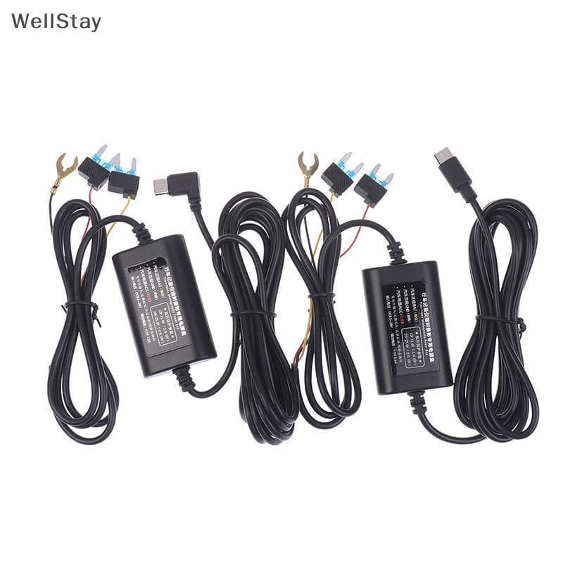 [WellStay] 12-24V A 5V 2.5A Monitoramento De Estacionamento Carro DVR Dashcam Câmera Hardwire Kit Com Proteção De Baixa 