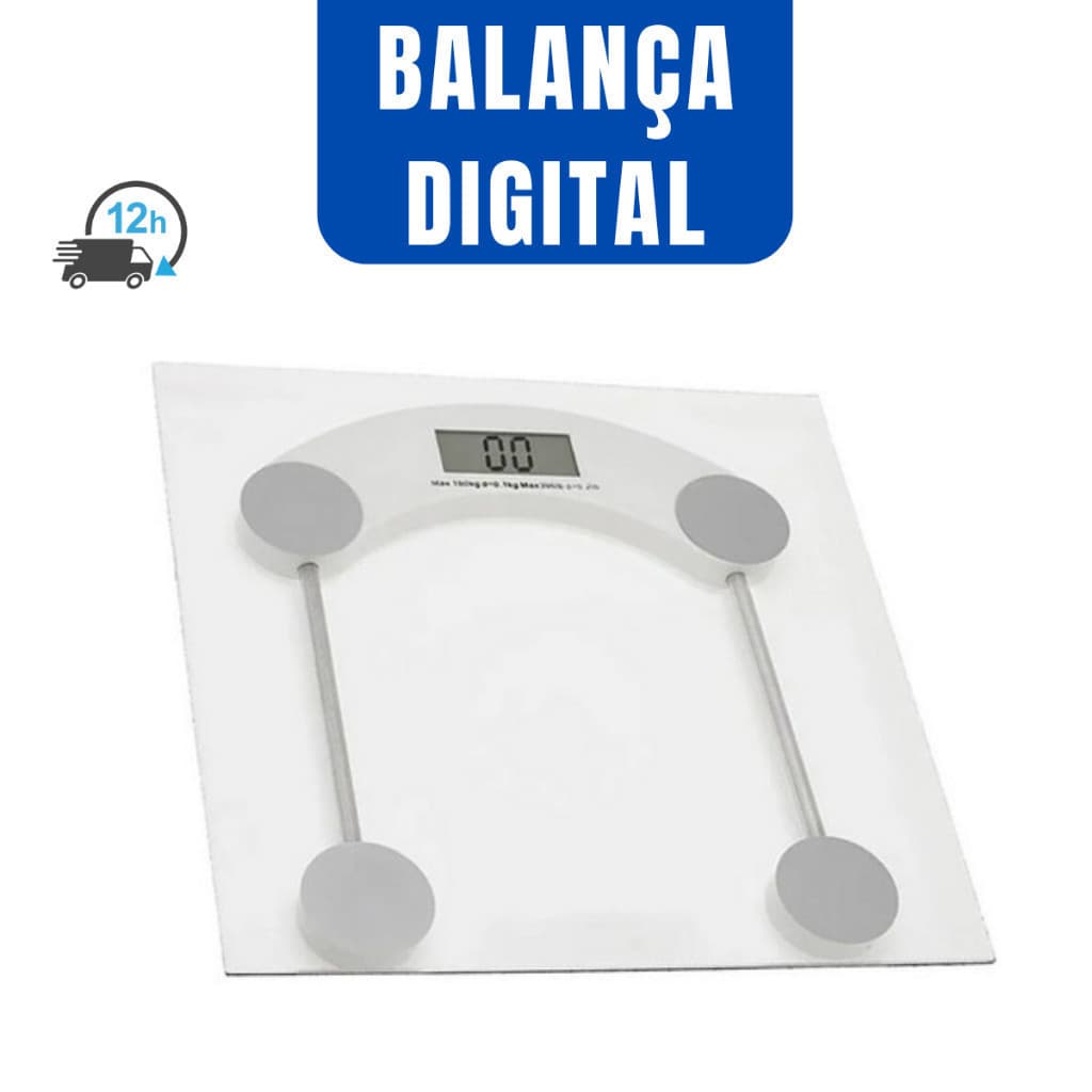 Balança Digital Ecos Corporal Alta Precisão Quadrada 180kg Vidro Temperado Pronta Entrega